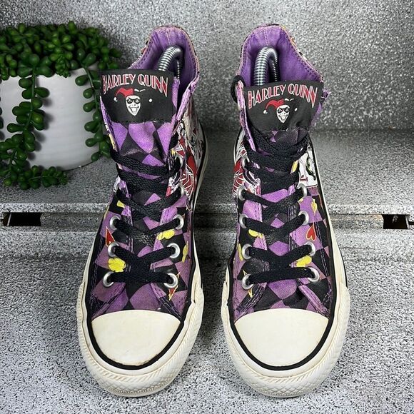Converse Purple and Black Graphic High-Top Sneakers - Picture 3 of 9